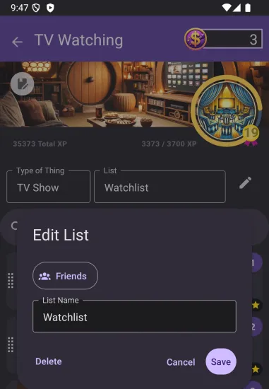 A screenshot of the edit dialog for a list, allowing you to choose privacy settings.